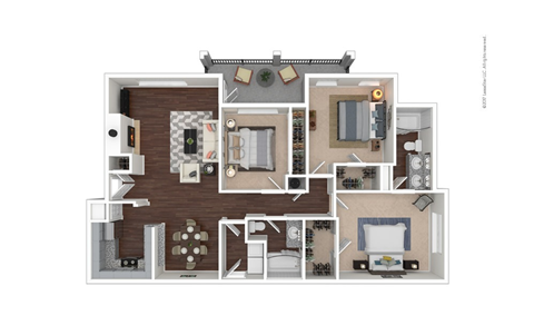 C1 Floor Plan at Preserve at Rolling Oaks, Austin, TX, 78728